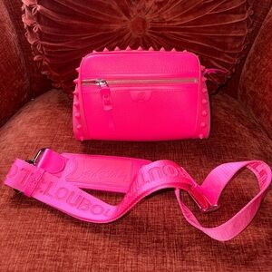 Christian Louboutin neon pink crossbody bag rare